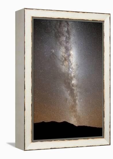 The Milky Way in Vertical Position Rising from the Horizon-null-Framed Premier Image Canvas