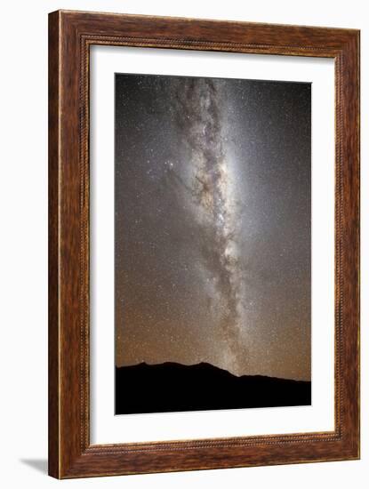 The Milky Way in Vertical Position Rising from the Horizon-null-Framed Photographic Print