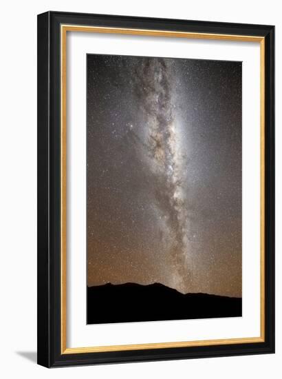 The Milky Way in Vertical Position Rising from the Horizon-null-Framed Photographic Print