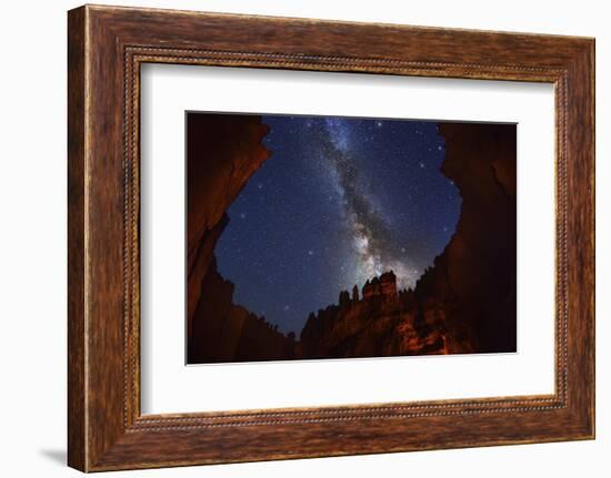 The Milky Way over Bryce Canyon.-Jon Hicks-Framed Photographic Print