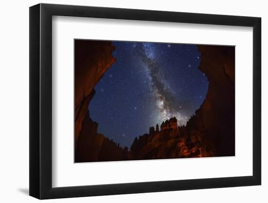 The Milky Way over Bryce Canyon.-Jon Hicks-Framed Photographic Print