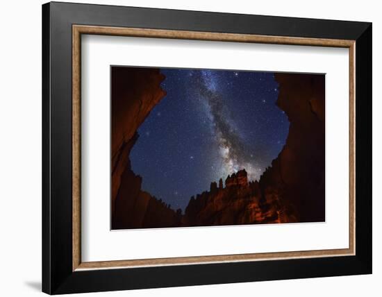 The Milky Way over Bryce Canyon.-Jon Hicks-Framed Photographic Print