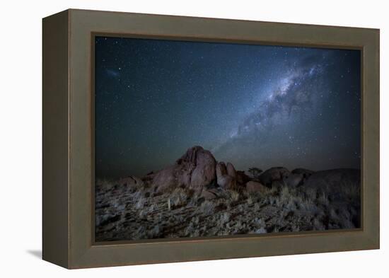 The Milky Way over the Boulders of the Namib-Naukluft National Park-Alex Saberi-Framed Premier Image Canvas