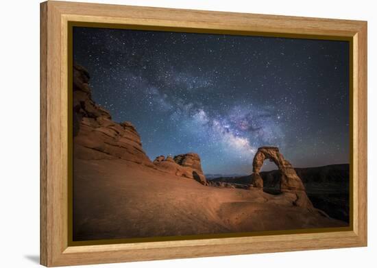 The Milky Way Shines over Delicate Arch at Arches National Park, Utah-Ben Coffman-Framed Premier Image Canvas