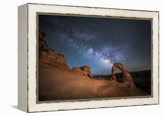 The Milky Way Shines over Delicate Arch at Arches National Park, Utah-Ben Coffman-Framed Premier Image Canvas