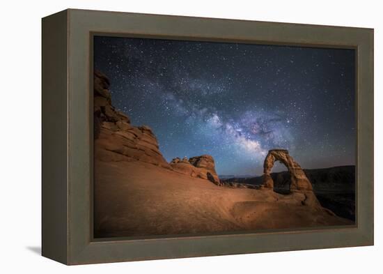 The Milky Way Shines over Delicate Arch at Arches National Park, Utah-Ben Coffman-Framed Premier Image Canvas