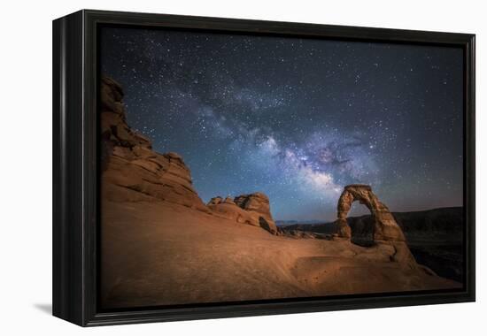 The Milky Way Shines over Delicate Arch at Arches National Park, Utah-Ben Coffman-Framed Premier Image Canvas