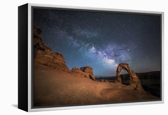 The Milky Way Shines over Delicate Arch at Arches National Park, Utah-Ben Coffman-Framed Premier Image Canvas