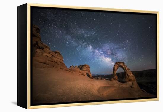 The Milky Way Shines over Delicate Arch at Arches National Park, Utah-Ben Coffman-Framed Premier Image Canvas