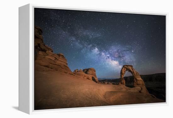 The Milky Way Shines over Delicate Arch at Arches National Park, Utah-Ben Coffman-Framed Premier Image Canvas