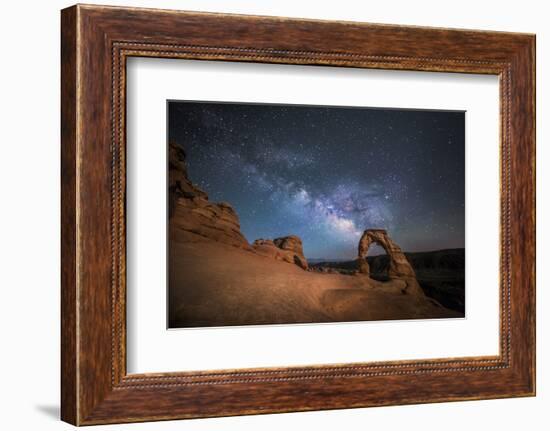 The Milky Way Shines over Delicate Arch at Arches National Park, Utah-Ben Coffman-Framed Photographic Print