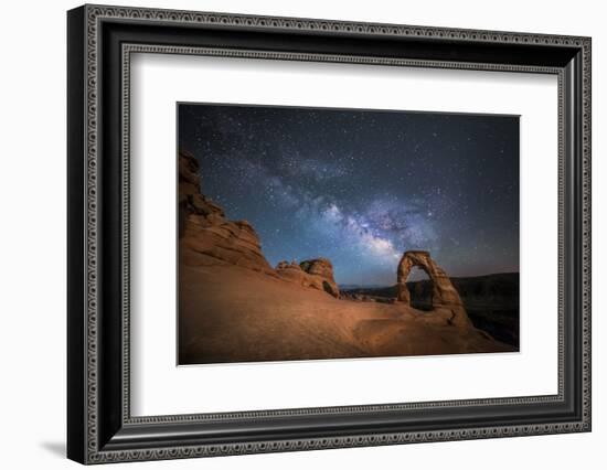 The Milky Way Shines over Delicate Arch at Arches National Park, Utah-Ben Coffman-Framed Photographic Print