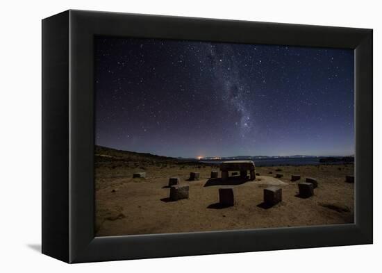 The Milky Way Spans the Night Sky Above an Inca Sacrificial Area Near the Santuario on Isla Del Sol-Alex Saberi-Framed Premier Image Canvas