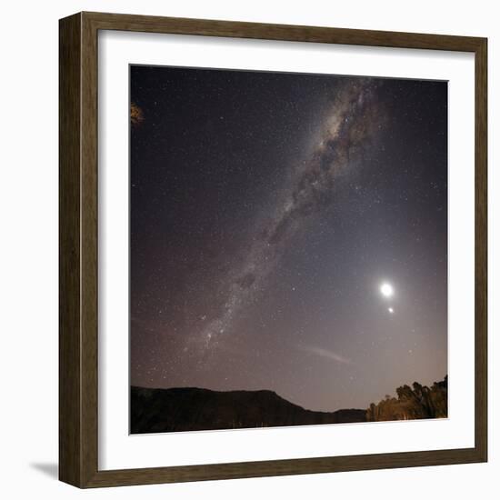 The Milky Way, the Moon and Venus over the Fields in Azul, Argentina-Stocktrek Images-Framed Photographic Print