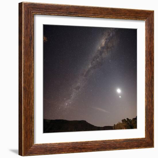 The Milky Way, the Moon and Venus over the Fields in Azul, Argentina-Stocktrek Images-Framed Photographic Print