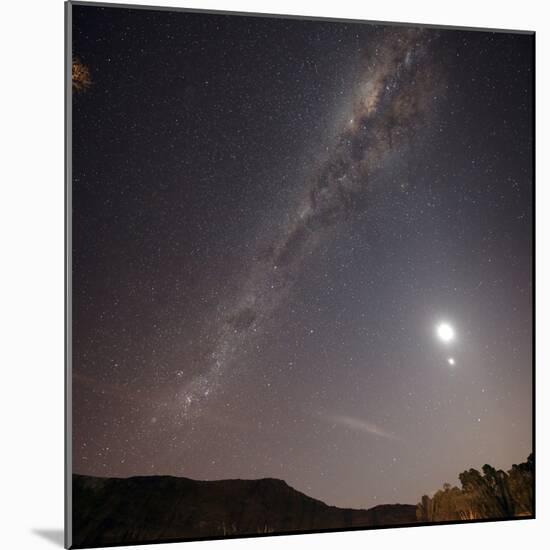 The Milky Way, the Moon and Venus over the Fields in Azul, Argentina-Stocktrek Images-Mounted Photographic Print