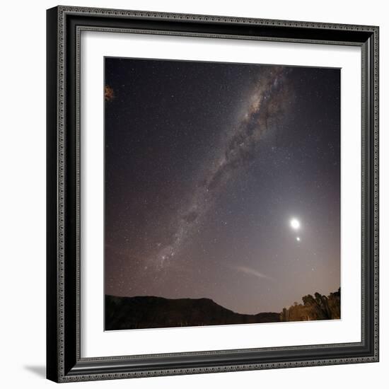 The Milky Way, the Moon and Venus over the Fields in Azul, Argentina-Stocktrek Images-Framed Photographic Print