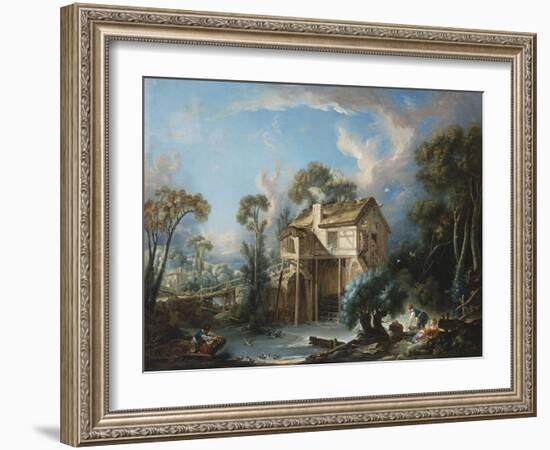 The Mill at Charenton, c.1756-Francois Boucher-Framed Giclee Print