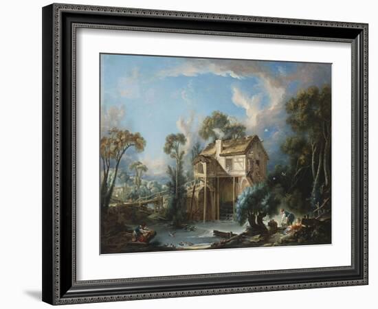 The Mill at Charenton, c.1756-Francois Boucher-Framed Giclee Print