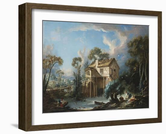 The Mill at Charenton, C.1756-Francois Boucher-Framed Giclee Print