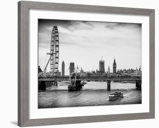 The Millennium Wheel and Houses of Parliament - Views of Hungerford Bridge and Big Ben - London-Philippe Hugonnard-Framed Photographic Print