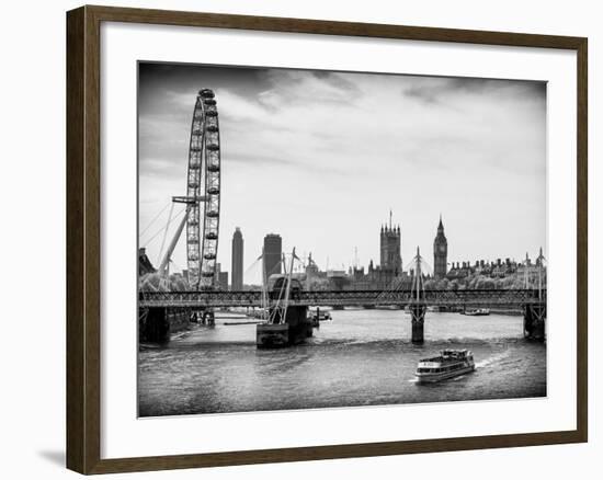 The Millennium Wheel and Houses of Parliament - Views of Hungerford Bridge and Big Ben - London-Philippe Hugonnard-Framed Photographic Print