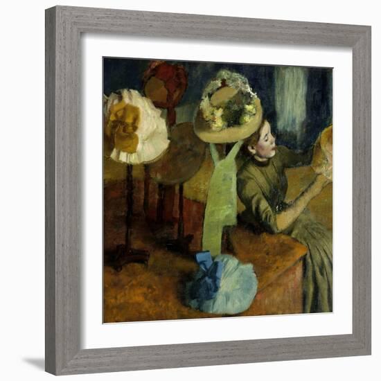 The Millinery Shop. 1879-86-Edgar Degas-Framed Art Print