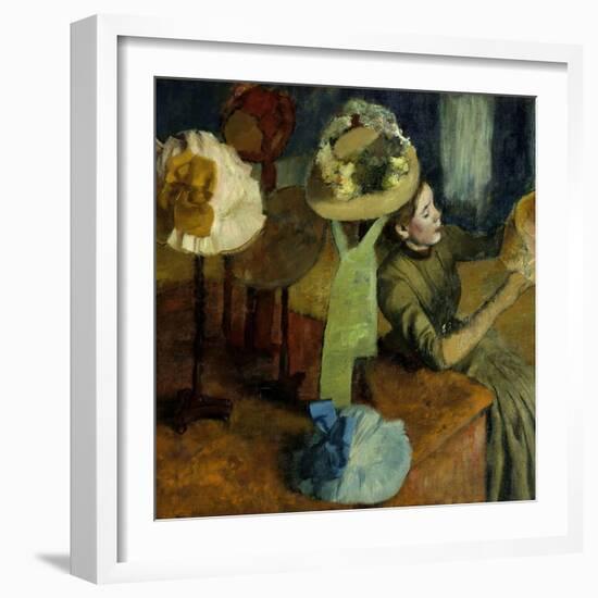 The Millinery Shop. 1879-86-Edgar Degas-Framed Art Print