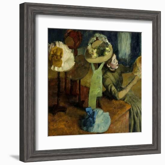 The Millinery Shop. 1879-86-Edgar Degas-Framed Art Print