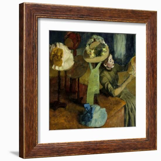 The Millinery Shop. 1879-86-Edgar Degas-Framed Art Print