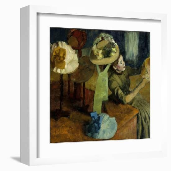 The Millinery Shop. 1879-86-Edgar Degas-Framed Art Print