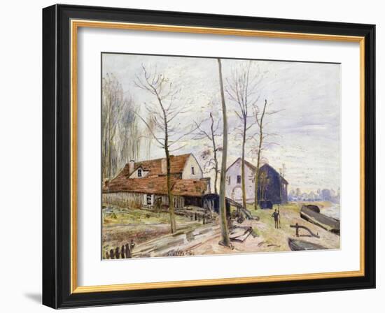 The Mills of Moret, with Rising Sun-Alfred Sisley-Framed Giclee Print