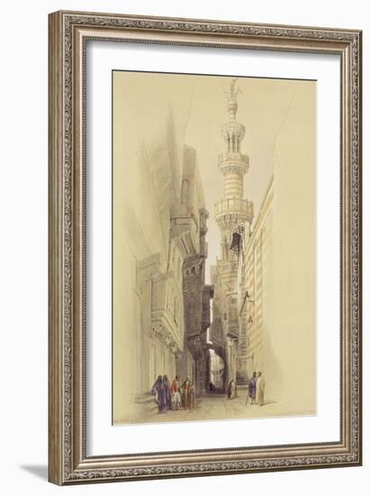 The Minaret of the Mosque of El Rhamree, Cairo, from "Egypt and Nubia", Vol.3-David Roberts-Framed Giclee Print