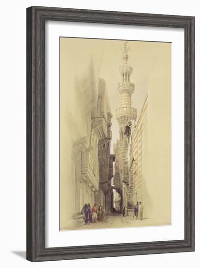 The Minaret of the Mosque of El Rhamree, Cairo, from "Egypt and Nubia", Vol.3-David Roberts-Framed Giclee Print