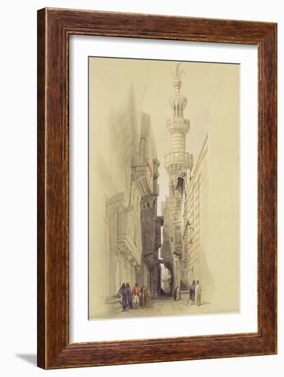 The Minaret of the Mosque of El Rhamree, Cairo, from "Egypt and Nubia", Vol.3-David Roberts-Framed Giclee Print