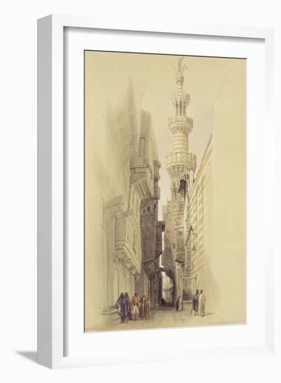 The Minaret of the Mosque of El Rhamree, Cairo, from "Egypt and Nubia", Vol.3-David Roberts-Framed Giclee Print