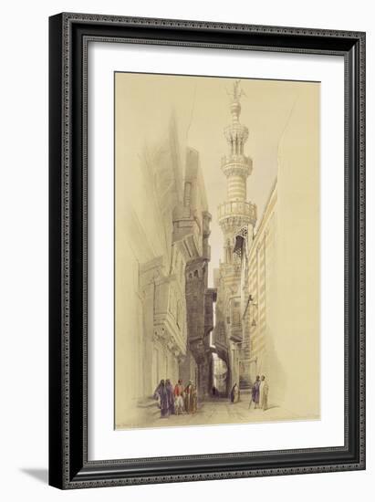 The Minaret of the Mosque of El Rhamree, Cairo, from "Egypt and Nubia", Vol.3-David Roberts-Framed Giclee Print