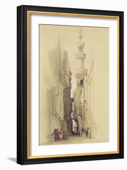 The Minaret of the Mosque of El Rhamree, Cairo, from "Egypt and Nubia", Vol.3-David Roberts-Framed Giclee Print