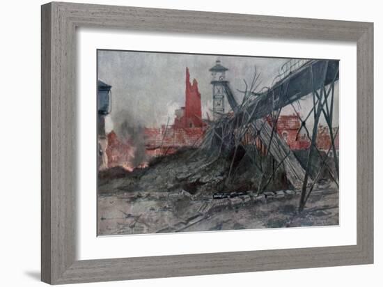 The Mines of Liévin: Calonne Pit, Artois, France, World War I, 1915-Francois Flameng-Framed Giclee Print