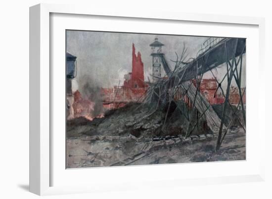 The Mines of Liévin: Calonne Pit, Artois, France, World War I, 1915-Francois Flameng-Framed Giclee Print