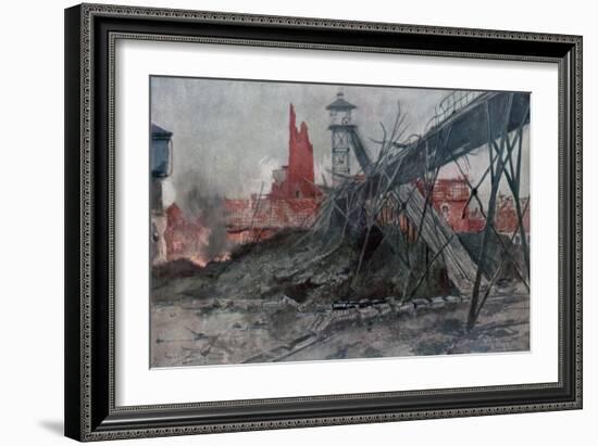 The Mines of Liévin: Calonne Pit, Artois, France, World War I, 1915-Francois Flameng-Framed Giclee Print