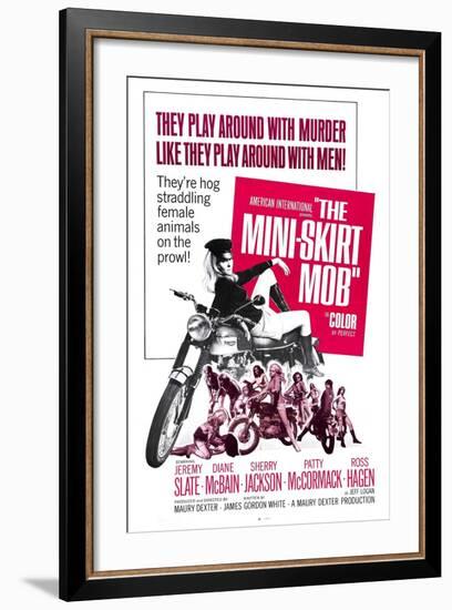 THE MINI-SKIRT MOB, Diane McBain (on motorcycle), 1968-null-Framed Art Print