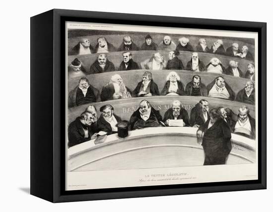 The Ministerial Benches, A Political French Cartoon-Honore Daumier-Framed Premier Image Canvas