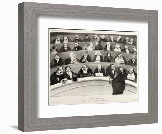 The Ministerial Benches, A Political French Cartoon-Honore Daumier-Framed Giclee Print