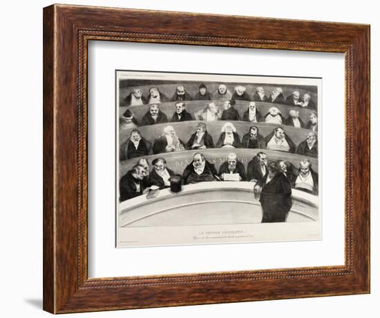 The Ministerial Benches, A Political French Cartoon-Honore Daumier-Framed Giclee Print