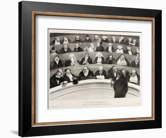 The Ministerial Benches, A Political French Cartoon-Honore Daumier-Framed Giclee Print