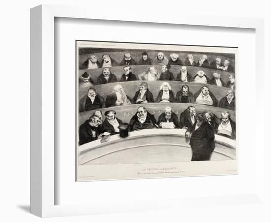 The Ministerial Benches, A Political French Cartoon-Honore Daumier-Framed Giclee Print
