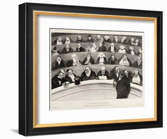 The Ministerial Benches, A Political French Cartoon-Honore Daumier-Framed Giclee Print