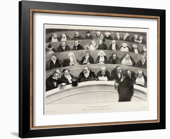 The Ministerial Benches, A Political French Cartoon-Honore Daumier-Framed Giclee Print