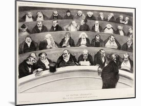 The Ministerial Benches, A Political French Cartoon-Honore Daumier-Mounted Giclee Print